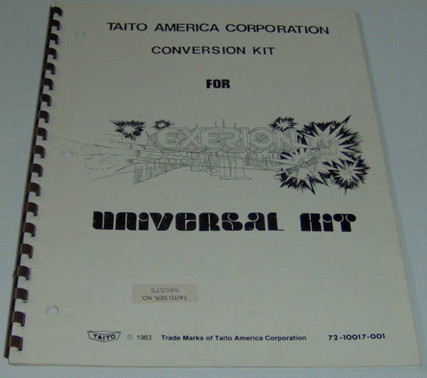 (image for) Taito Conversion Kit for Exerion - Universal Kit Manual